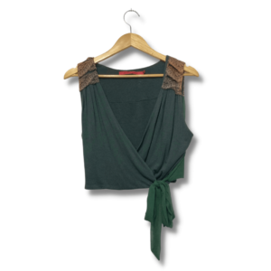 alt=”Blusa Cropped Espaço Fashion Verde Referência 0004 Tamanho M”