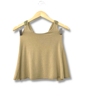 alt="Blusa Duplo Sentido Bege Lisa com Paetes Referência 0019 Tamanho"