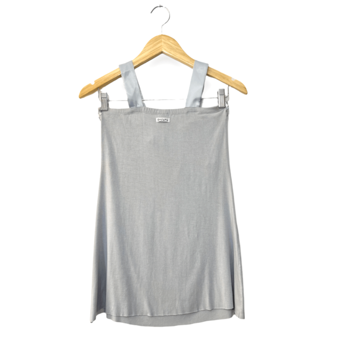 Blusa Grizon Cinza Claro Lisa com Cetim e Paetês Tamanho P NOVA - Imagem 4