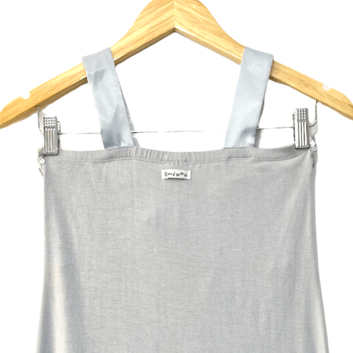 Blusa Grizon Cinza Claro Lisa com Cetim e Paetês Tamanho P NOVA - Imagem 5