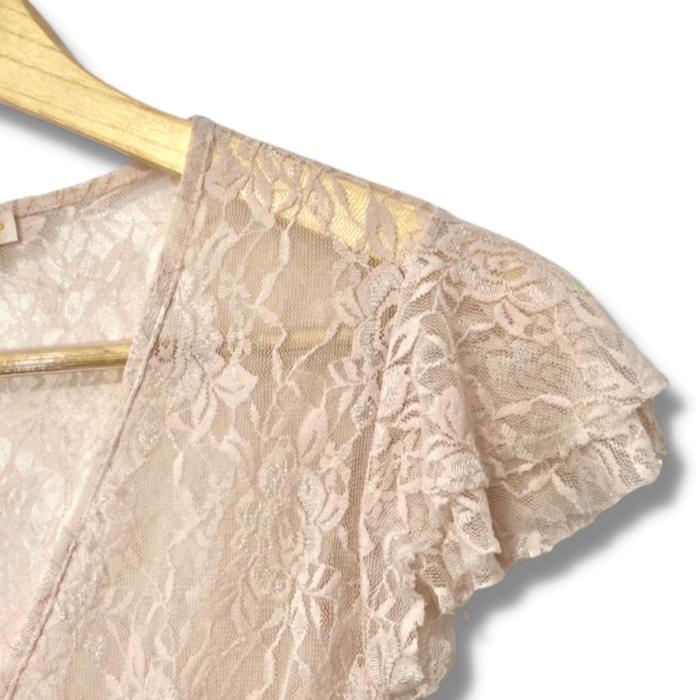 Blusa Just Be Rosa Claro Renda P - Imagem 3