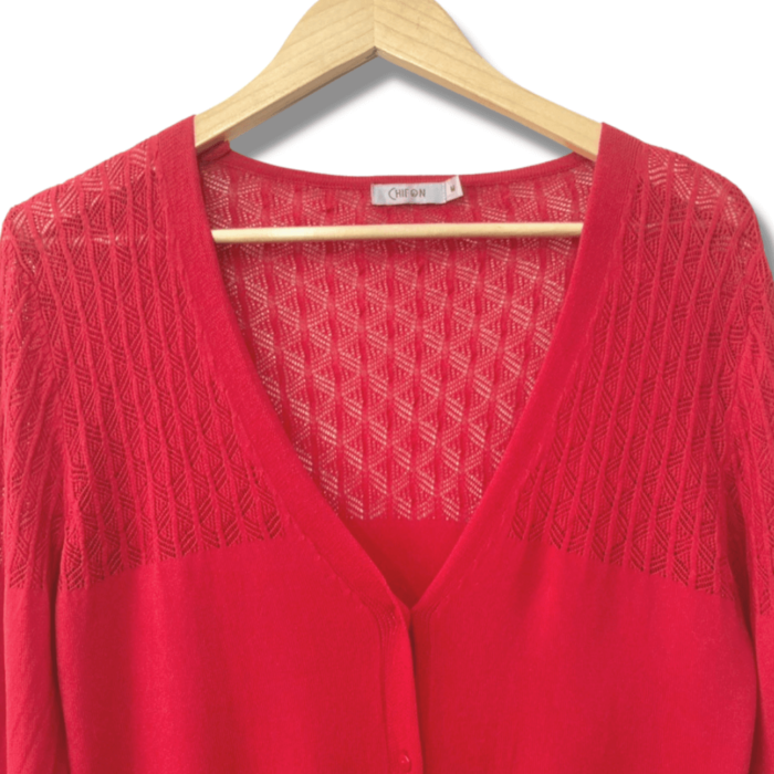 Casaco Chifon Vermelho Liso Tamanho M NOVO - Imagem 2