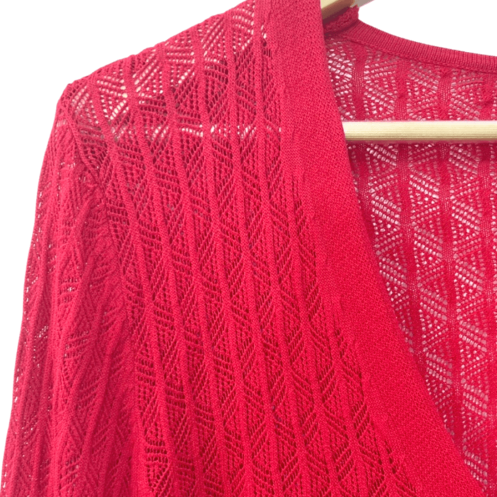 Casaco Chifon Vermelho Liso Tamanho M NOVO - Imagem 3
