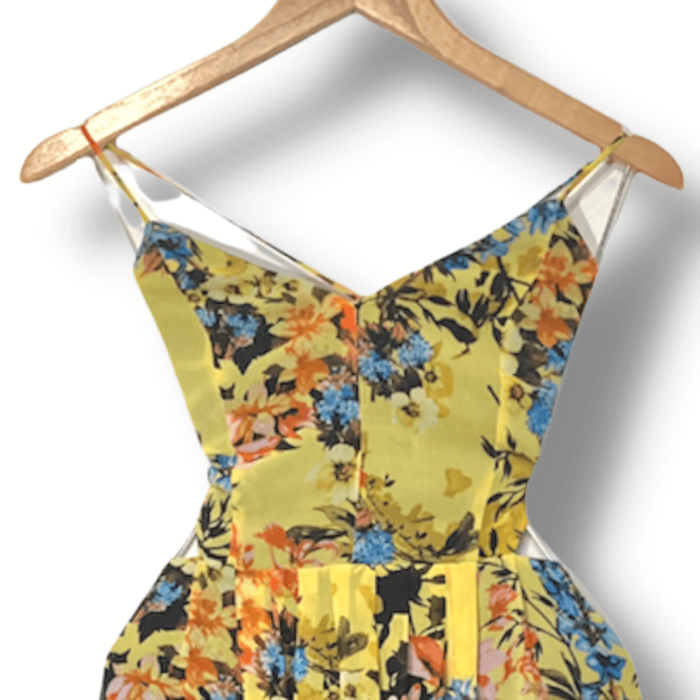 Vestido Blessed Longo Amarelo Estampa Floral Veste um P - Imagem 2