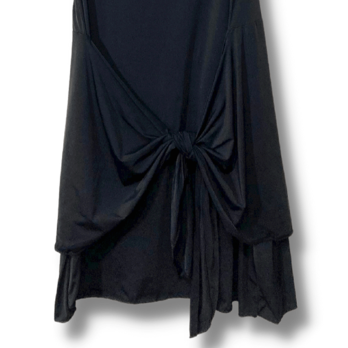 Vestido Saída de Praia Preta Lisa com Nó Veste M NOVO - Imagem 3