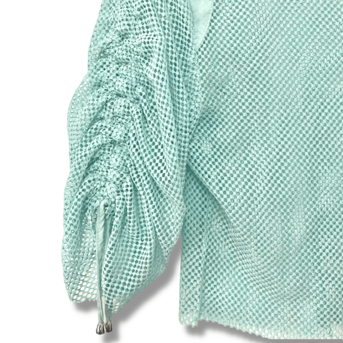 Blusa Cropped Verde Claro Tela Manga Curta M - Imagem 4