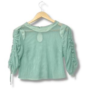alt="Blusa-Cropped-Sem-marca-Verde-Claro-Lisa-Tela-Manga curta-M-AFL0035f"