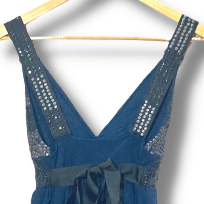 alt="Vestido-festa-Cavendish-Azul-Petroleo-Liso-Lantejoulas-M-PRM0014det2"