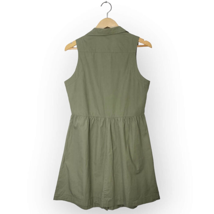 alt="Vestido-Mercatto-Verde-Ocre-Botões-Frontais-Liso-G-DSM0006c"