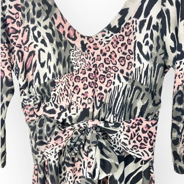 Vestido Rosa Cinza Preto Oncinha G - Imagem 2