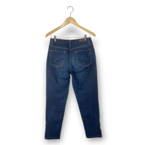 alt="Calça-Jeans-Le-Lis-Blanc-Azul-Escuro-Lisa-Ziper-Barras-Bolso-Frontal-42-MLM0011c"