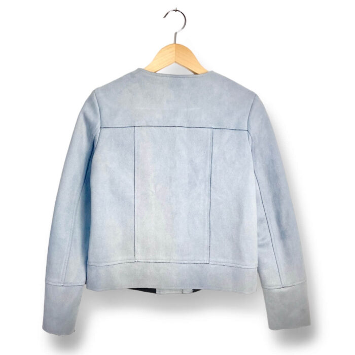 alt="Casaco-Zara-Chamois-Suede-Azul-Bebê-Liso-Botões-XS-AFL0088c"